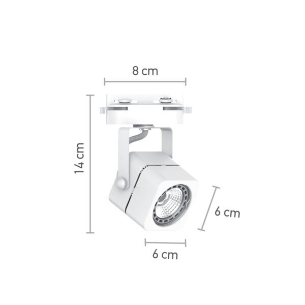 InLight Σποτ Ράγας Λευκό 1XGU10 D:8cmX14cm (T00700-WH) - Image 2
