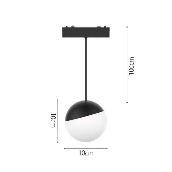 InLight Φωτιστικό LED 6W 3000K για Ultra-Thin μαγνητική ράγα σε μαύρη απόχρωση D:10cm (T04301-BL) - Image 2