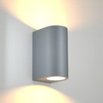 it-Lighting Michigan 2xGU10 Outdoor Up-Down Wall Lamp Grey D14.7cmx9cm (80200134) - Image 2