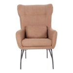 Πολυθρόνα - μπερζέρα Rimbo pakoworld σάπιο μήλο βελούδο-πόδι μαύρο μέταλλο 66x81x102εκ - Image 2