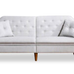 Καναπές 3θέσιος κρεβάτι PWF-0179 με ύφασμα κρεμ 202x82x83εκ