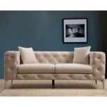 Καναπές 2θέσιος PWF-0579 pakoworld τύπου Chesterfield ύφασμα εκρού 197x90x73εκ - Image 7