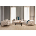 Καναπές 2θέσιος PWF-0579 pakoworld τύπου Chesterfield ύφασμα εκρού 197x90x73εκ - Image 10