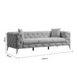 Καναπές 3θέσιος PWF-0579 pakoworld τύπου Chesterfield ύφασμα εκρού 237x90x73εκ - Image 11