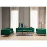 Καναπές 3θέσιος PWF-0579 pakoworld τύπου Chesterfield ύφασμα πράσινο 237x90x73εκ - Image 10