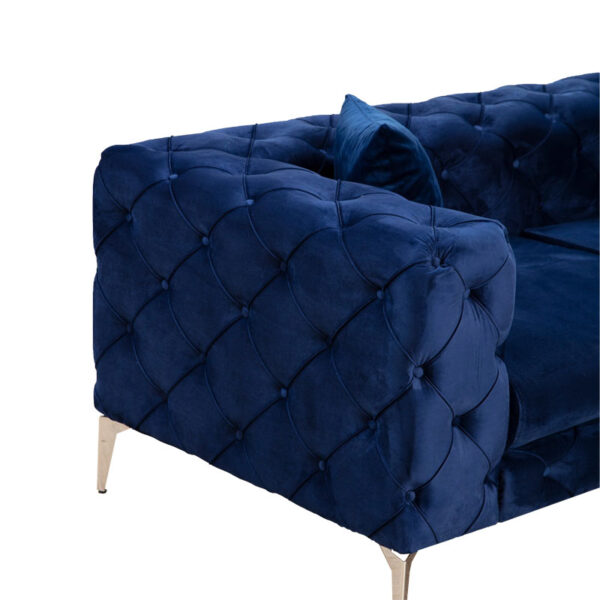 Καναπές 3θέσιος PWF-0579 pakoworld τύπου Chesterfield ύφασμα μπλε 237x90x73εκ - Image 8