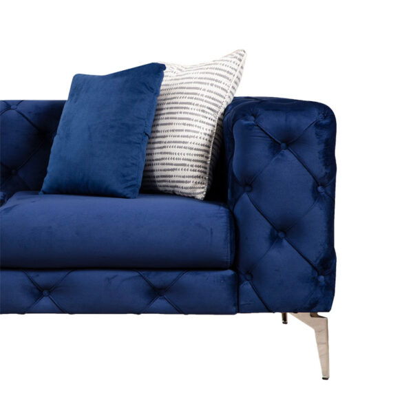 Καναπές 3θέσιος PWF-0579 pakoworld τύπου Chesterfield ύφασμα μπλε 237x90x73εκ - Image 9