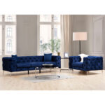 Καναπές 3θέσιος PWF-0579 pakoworld τύπου Chesterfield ύφασμα μπλε 237x90x73εκ - Image 10