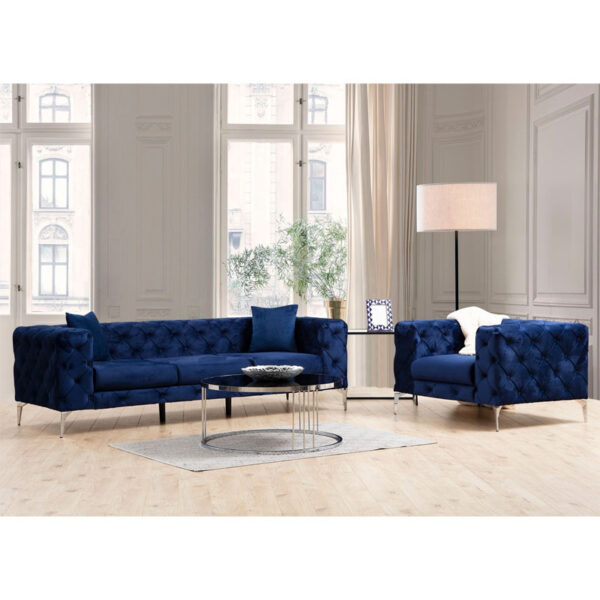 Καναπές 3θέσιος PWF-0579 pakoworld τύπου Chesterfield ύφασμα μπλε 237x90x73εκ - Image 10
