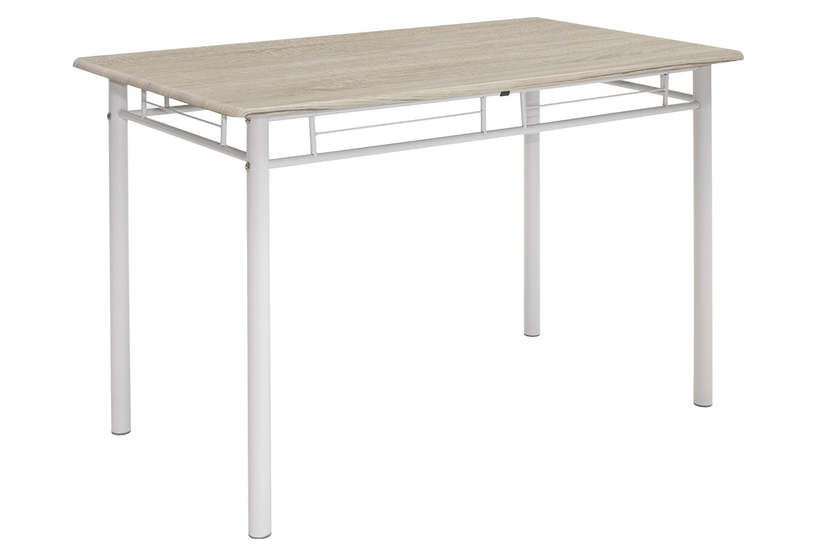 072-000001-3 Τραπεζαρία Roza pakoworld σετ 5τμχ χρώμα sonoma - πόδια λευκό gloss 120x70x75εκ - Image 4