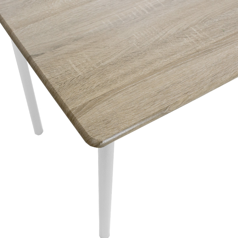 072-000001-5 Τραπεζαρία Roza pakoworld σετ 5τμχ χρώμα sonoma - πόδια λευκό gloss 120x70x75εκ - Image 6