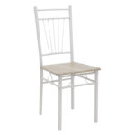 Τραπεζαρία Roza pakoworld σετ 5τμχ χρώμα sonoma - πόδια λευκό gloss 120x70x75εκ - Image 7