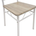 Τραπεζαρία Roza pakoworld σετ 5τμχ χρώμα sonoma - πόδια λευκό gloss 120x70x75εκ - Image 9