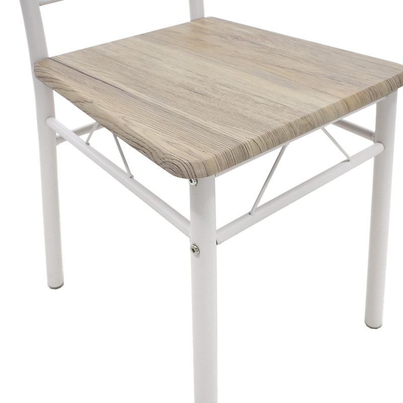 072-000001-8 Τραπεζαρία Roza pakoworld σετ 5τμχ χρώμα sonoma - πόδια λευκό gloss 120x70x75εκ - Image 9