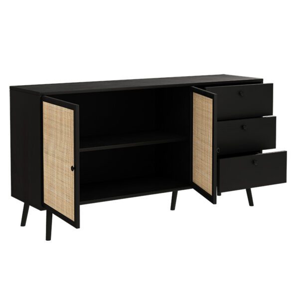 Μπουφές Oslo pakoworld μαύρο-φυσικό 150x39x79εκ - Image 3