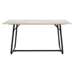 Τραπέζι Revello pakoworld sintered stone λευκό μαρμάρου-μαύρο 150x90x75εκ - Image 3