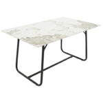 Τραπέζι Revello pakoworld sintered stone λευκό μαρμάρου-μαύρο 150x90x75εκ - Image 4