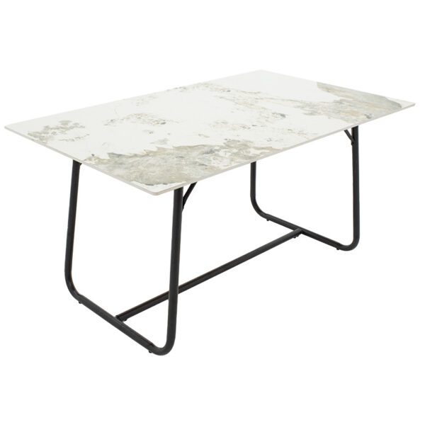 Τραπέζι Revello pakoworld sintered stone λευκό μαρμάρου-μαύρο 150x90x75εκ - Image 4