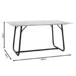 Τραπέζι Revello pakoworld sintered stone λευκό μαρμάρου-μαύρο 150x90x75εκ - Image 6
