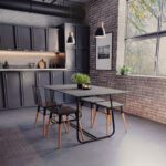 Τραπέζι Revello pakoworld sintered stone μαύρο μαρμάρου-μαύρο 150x90x75εκ - Image 2