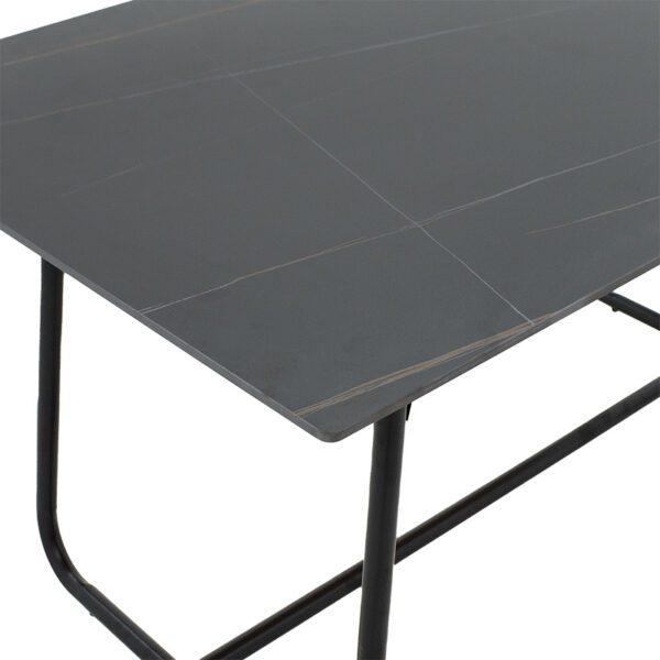 Τραπέζι Revello pakoworld sintered stone μαύρο μαρμάρου-μαύρο 150x90x75εκ - Image 6