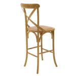 Σκαμπό μπαρ Reid pakoworld ξύλο sonoma-έδρα καφέ rattan - Image 2