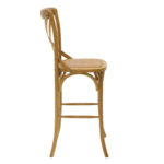 Σκαμπό μπαρ Reid pakoworld ξύλο sonoma-έδρα καφέ rattan - Image 3