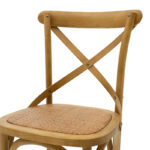 Σκαμπό μπαρ Reid pakoworld ξύλο sonoma-έδρα καφέ rattan - Image 5