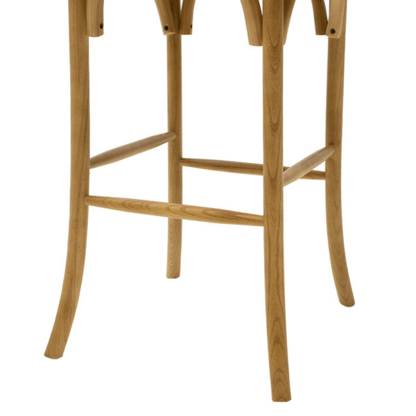 Σκαμπό μπαρ Reid pakoworld ξύλο sonoma-έδρα καφέ rattan - Image 8