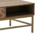 Τραπέζι σαλονιού Brilo Inart καφέ-χρυσό ξύλο 101x59x43εκ - Image 3
