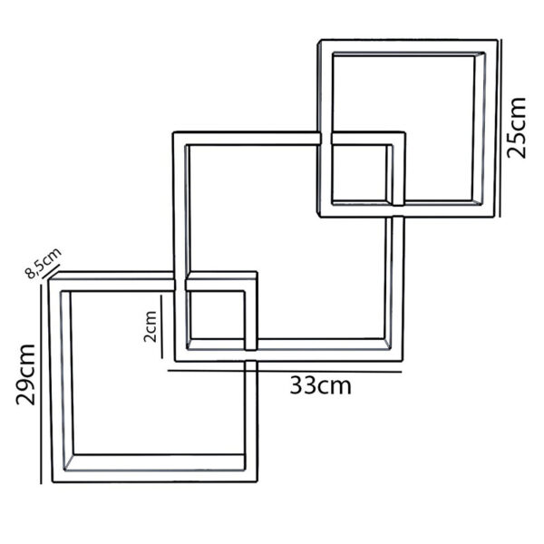 Ραφιέρα τοίχου Maas pakoworld χρώμα καρυδί 33x8.5x33εκ - Image 9