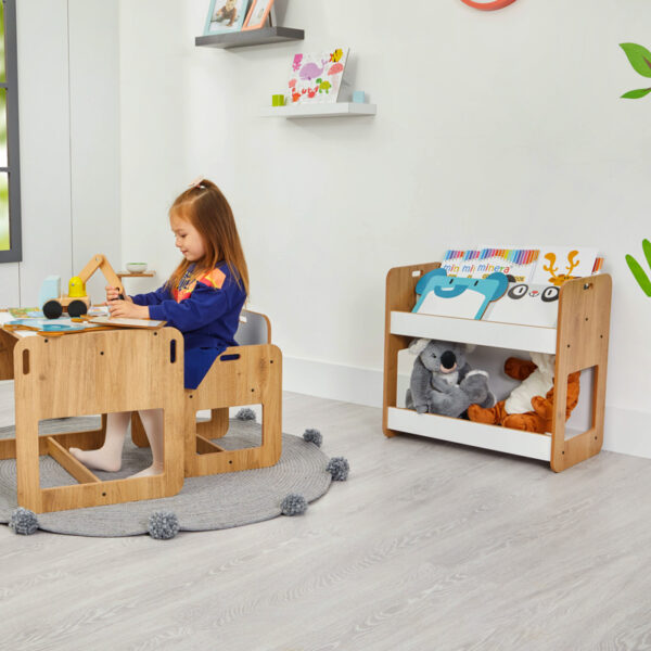 Ραφιέρα Dovere pakoworld φυσικό-λευκό mdf 56x34x55εκ - Image 2