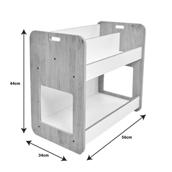 Ραφιέρα Dovere pakoworld φυσικό-λευκό mdf 56x34x55εκ - Image 4