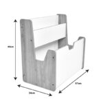 Ραφιέρα Crane pakoworld φυσικό-λευκό mdf 57x34x55εκ - Image 7