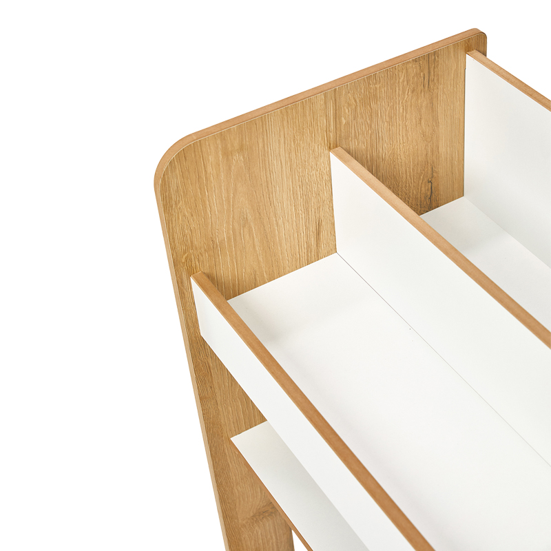 120-000423-4 Ραφιέρα Seagull pakoworld φυσικό-λευκό mdf 57x34x70εκ - Image 5