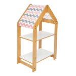 Ραφιέρα τ. Montessori Zoilen pakoworld φυσικό-λευκό-ροζ mdf 50x30x80εκ