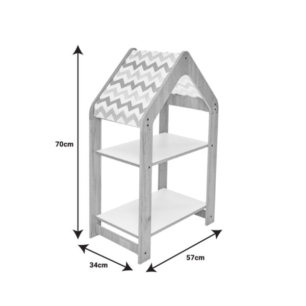 Ραφιέρα Montessori Zoilen pakoworld φυσικό-λευκό-μπλε mdf 50x30x80εκ - Image 4