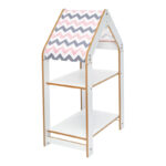 Ραφιέρα Montessori Zoilen pakoworld λευκό-ροζ mdf 50x30x80εκ