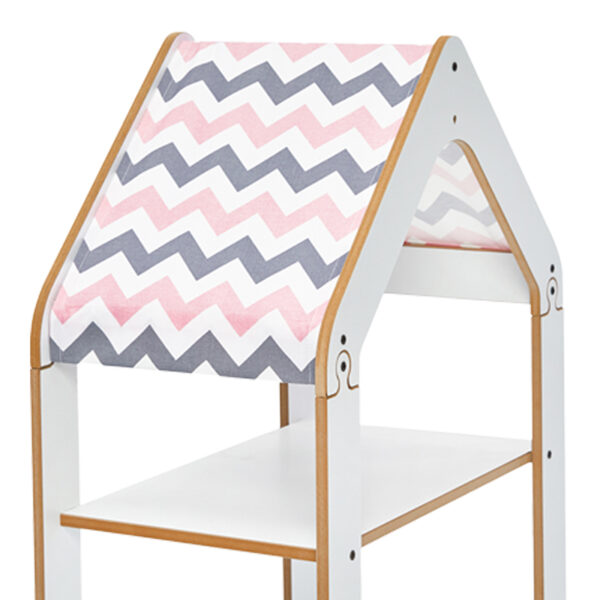 Ραφιέρα Montessori Zoilen pakoworld λευκό-ροζ mdf 50x30x80εκ - Image 3