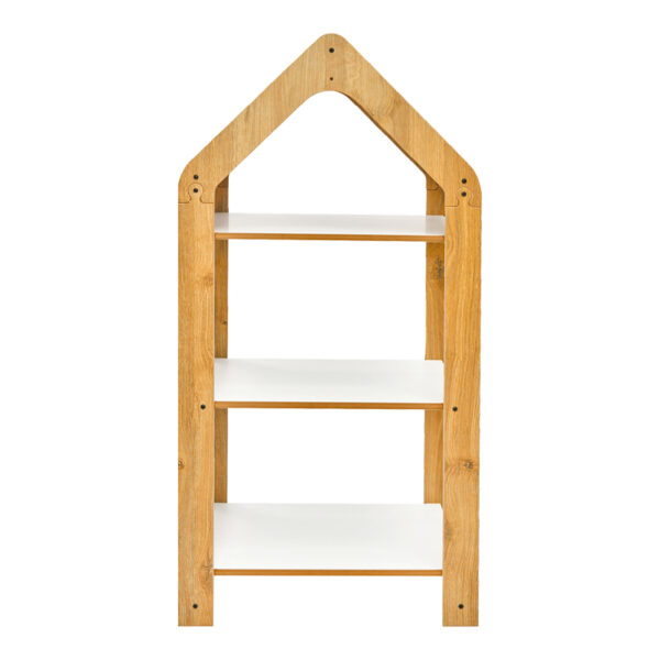 Ραφιέρα Montessori Zoilen I pakoworld λευκό-φυσικό-μπλε mdf 50x30x100εκ - Image 2