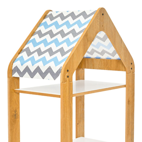Ραφιέρα Montessori Zoilen I pakoworld λευκό-φυσικό-μπλε mdf 50x30x100εκ - Image 3