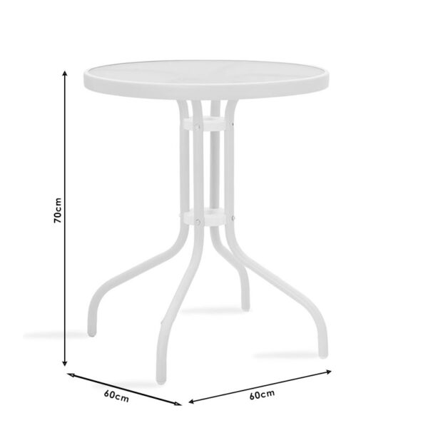 Τραπέζι Watson pakoworld μέταλλο καφέ-γυαλί Φ60x70εκ - Image 7