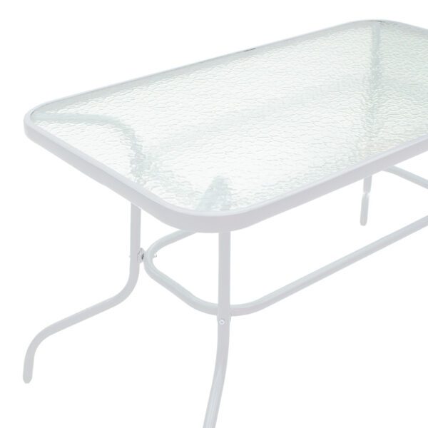 Τραπέζι Ensure pakoworld μέταλλο λευκό-γυαλί 120x70x70εκ - Image 3