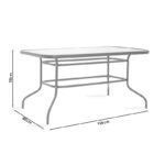 Τραπέζι Ensure pakoworld μέταλλο λευκό-γυαλί 120x70x70εκ - Image 4