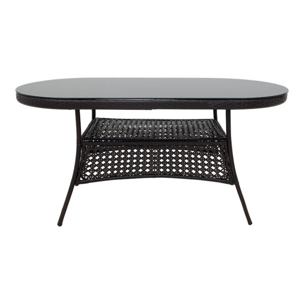 Τραπέζι Cellin pakoworld μέταλλο-pe rattan καφέ 160x80x77εκ - Image 5