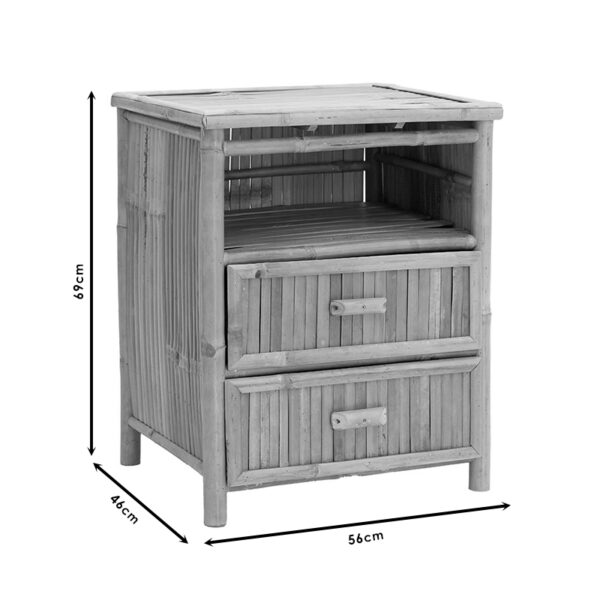 Κομοδίνο Ofra pakoworld bamboo φυσικό 56x46x69εκ - Image 5