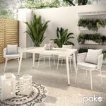 Τραπέζι Zeren pakoworld μέταλλο λευκό-γυαλί 160x90x78εκ - Image 2