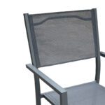 Πολυθρόνα Moly pakoworld  ανθρακί αλουμίνιο-textilene 61x56.5x87.5εκ - Image 2
