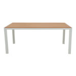 Τραπέζι Nares pakoworld αλουμίνιο λευκό-plywood φυσικό 180x90x72.5εκ - Image 2