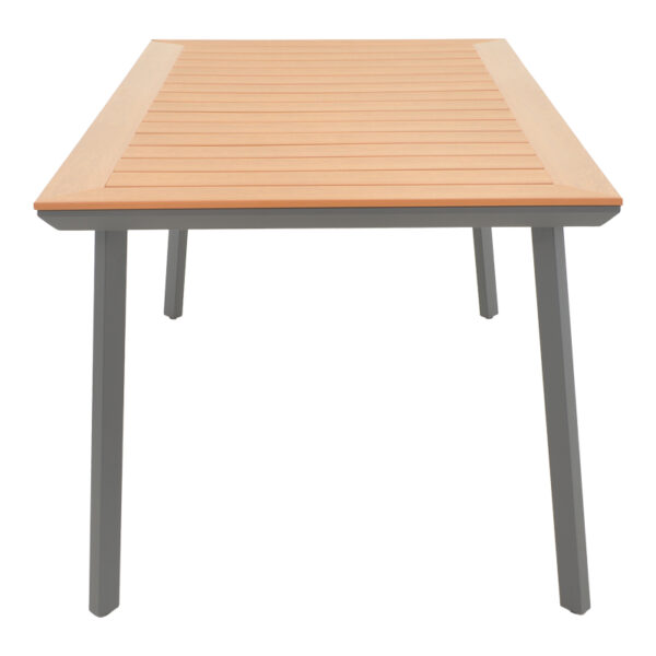Τραπέζι Griffith pakoworld ανθρακί αλουμίνιο και plywood σε φυσική απόχρωση 160x90x74εκ - Image 3